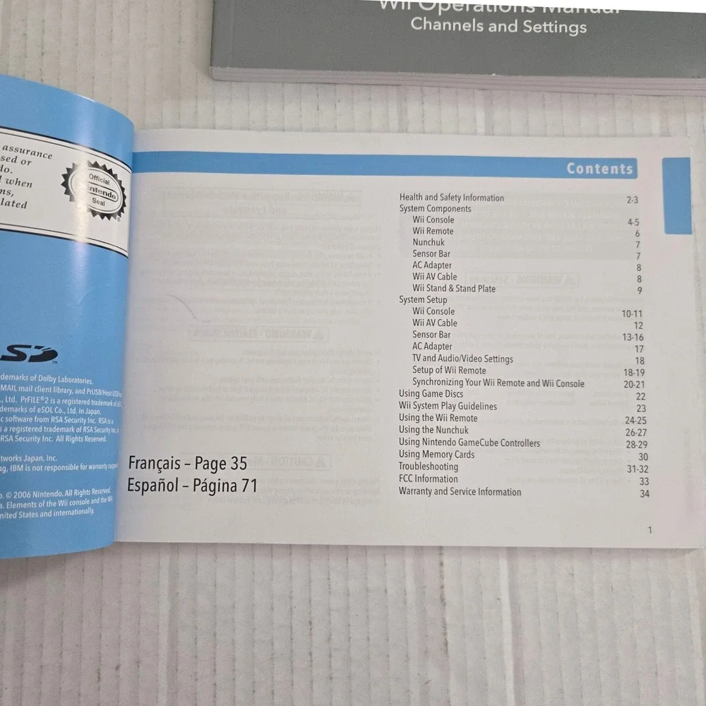 Nintendo Wii Original‎ Manuals Inserts Sealed AV Cable Pack 2006 Vintage OEM